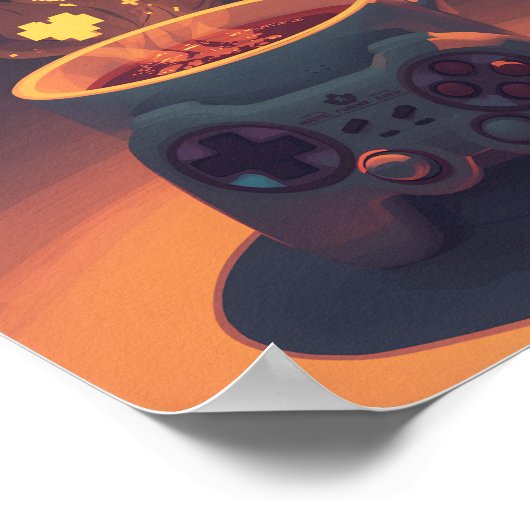 Pixel Brew Gamer Coffee Poster (Hoek)