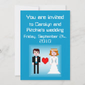 Pixel Bride en Groom - de Uitnodiging van het Wedd (Voorkant)
