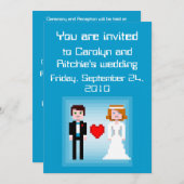 Pixel Bride en Groom - de Uitnodiging van het Wedd (Voorkant / Achterkant)