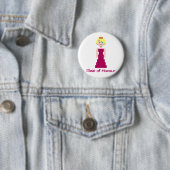 Pixel Bridesmaid - Maroon Custom Ronde Button 5,7 Cm (In situ)