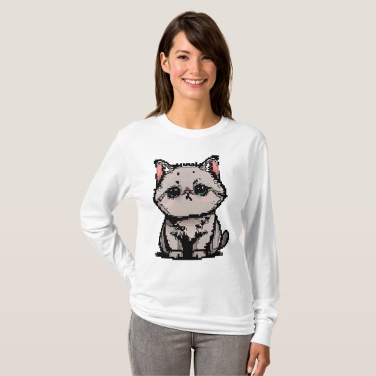 Pixel British Shorthair Charme T-shirt (Voorkant volledig)