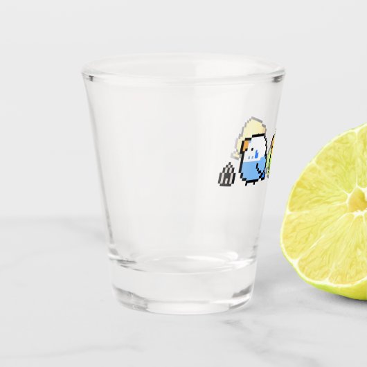 Pixel Budgies Shot Glas (Links)