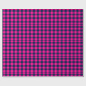 Pixel Buffalo Check Plaid in Pink & Navy Cadeaupapier (Vlak)