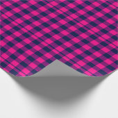 Pixel Buffalo Check Plaid in Pink & Navy Cadeaupapier (Hoek)