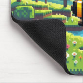 Pixel Buzz: De Zonnige Weide Avontuur Muismat (Hoek)