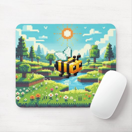 Pixel Buzz: De Zonnige Weide Avontuur Muismat (Met muis)