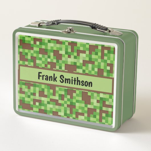 Pixel Camo Gamer Gift Wrap in Green and Brown (Voorkant)