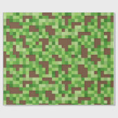 Pixel Camo Gamer Gift Wrap in Green and Brown Cadeaupapier (Vlak)