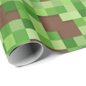 Pixel Camo Gamer Gift Wrap in Green and Brown Cadeaupapier (Rol Hoek)