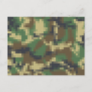 Pixel Camouflage Briefkaart