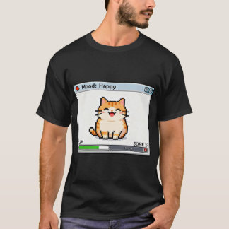 Pixel Cat Feeling Good – Happy Retro Game Status T-shirt