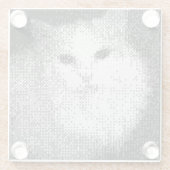 Pixel Cat Glass onderzetter Glazen Onderzetter (Achterkant)