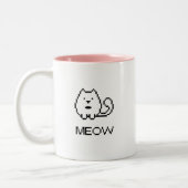 Pixel Cat Meow Tweekleurige Koffiemok (Links)