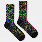 Pixel Checkered Pattern Abstract Geeky Colorful Sokken (Rechts)