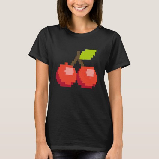 Pixel Cherry Summer Fruit 8 bit Fruit T-shirt (Voorkant)