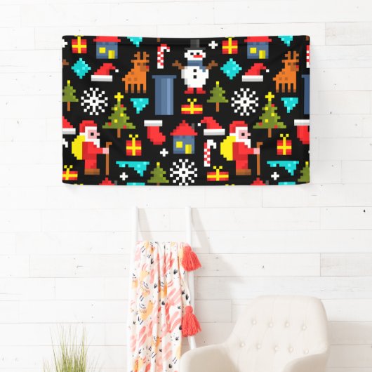 Pixel Christmas Spandoek (Insitu)