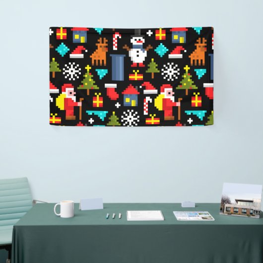 Pixel Christmas Spandoek (Beurs)