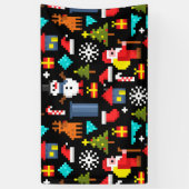 Pixel Christmas Spandoek (Verticaal)