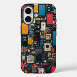 Pixel Clash Unieke Kunst Phonehoesje  iPhone 16 Hoesje