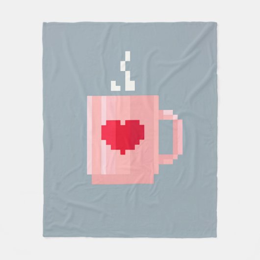 Pixel Coffee Cup Outdoor/Indoor Rug Fleece Deken (Voorkant)