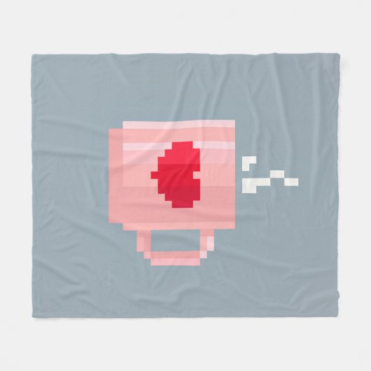 Pixel Coffee Cup Outdoor/Indoor Rug Fleece Deken (Voorkant (Horizontaal))