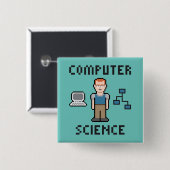 Pixel Computer Science Button (Voorkant /achterkant)
