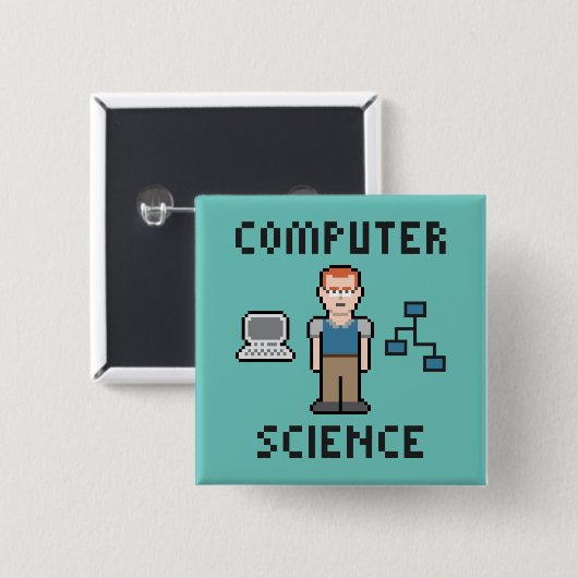 Pixel Computer Science Button (Voorkant /achterkant)