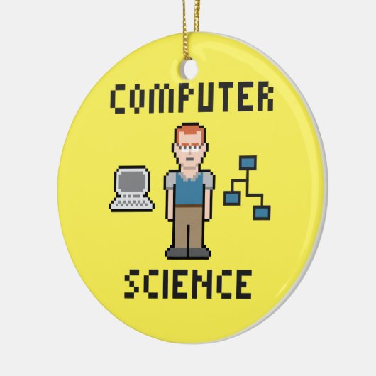 Pixel Computer Science Circle Ornament (Links)