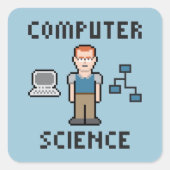 Pixel Computer Science Sticker (Voorkant)