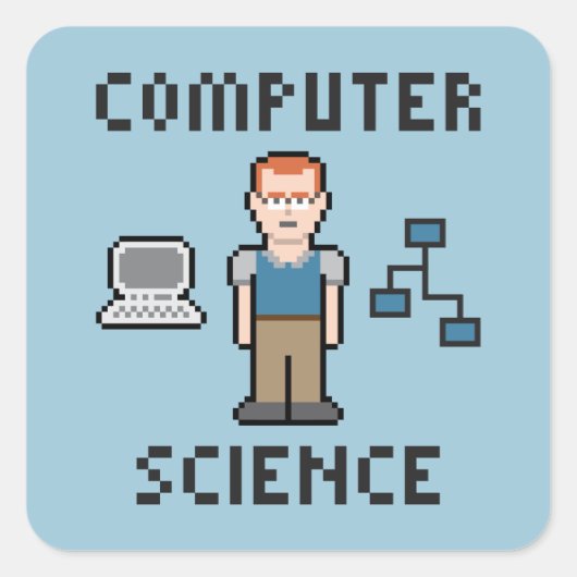 Pixel Computer Science Sticker (Voorkant)