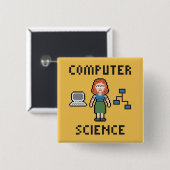 Pixel Computer Science - Vrouw - Button (Voorkant /achterkant)