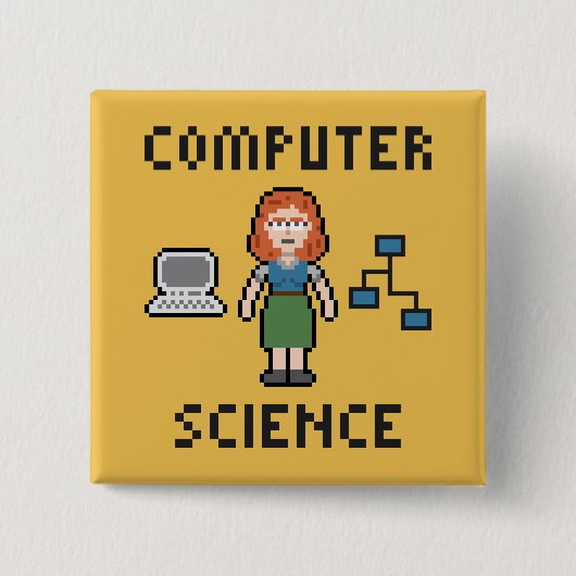 Pixel Computer Science - Vrouw - Button (Voorkant)