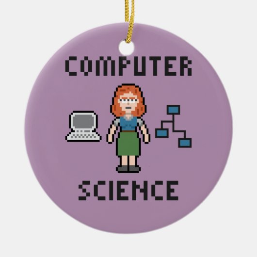 Pixel Computer Science - Vrouw - Circle Ornament (Voorkant)