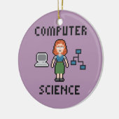 Pixel Computer Science - Vrouw - Circle Ornament (Links)