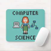 Pixel Computer Science - Vrouw - Mousepad Muismat (Met muis)