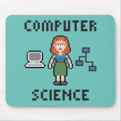 Pixel Computer Science - Vrouw - Mousepad Muismat (Voorkant)