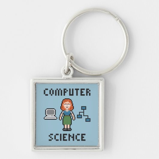 Pixel Computer Science - Vrouw - Sleutelhanger (Voorkant)