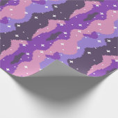 Pixel Cosmic Waves with Stars Pattern Cadeaupapier (Hoek)