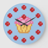 Pixel Cupcake Grote Klok (Voorkant)
