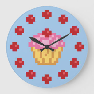 Pixel Cupcake Grote Klok