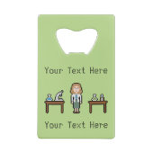 Pixel Custom Vrouw Scientist Creditkaart Flessenopener (Achterkant)