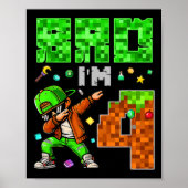 Pixel Dab Gamer Style Birthday Gift For Boys 4  Poster (Voorkant)