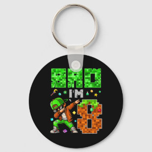 Pixel Dab Gamer Style Verjaardagscadeau voor jonge Sleutelhanger