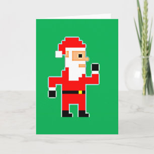 Pixel de Kerstman Feestdagen Kaart