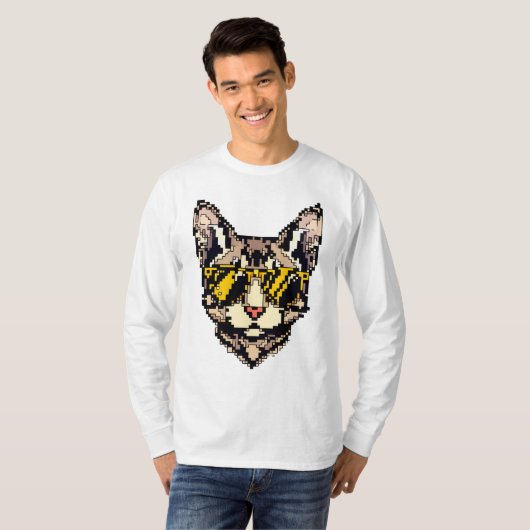 Pixel Devon Rex T-shirt (Voorkant volledig)