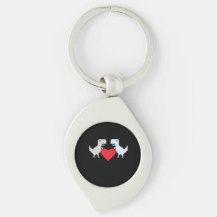 Pixel Dinosaur Liefde – Cute Sleutelhanger Cadeau 