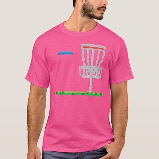 Pixel Discgolf Frisbee Golfer Frolf Mannen Jongens T-shirt (Voorkant)