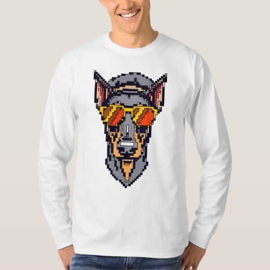 Pixel Doberman Pinscher T-shirt (Voorkant)