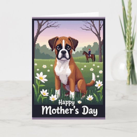 Pixel Dog Moederdag Scene Card Kaart (Voorkant)