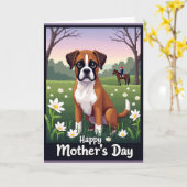 Pixel Dog Moederdag Scene Card Kaart (Gele Bloem)